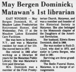 May Dominick Librarian