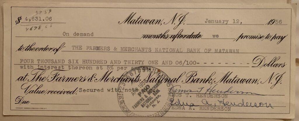Farmers Merchants Promissory Note