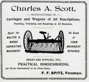 Charles A. Scott’s Carriage and Machine Shop advertisement Gemini enhanced