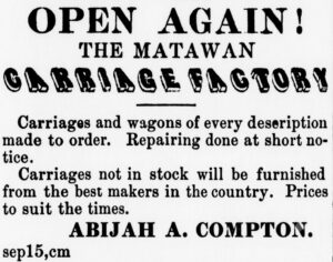 Matawan Carriage Factory opened by Abijah A. Compton Gemini enhanced